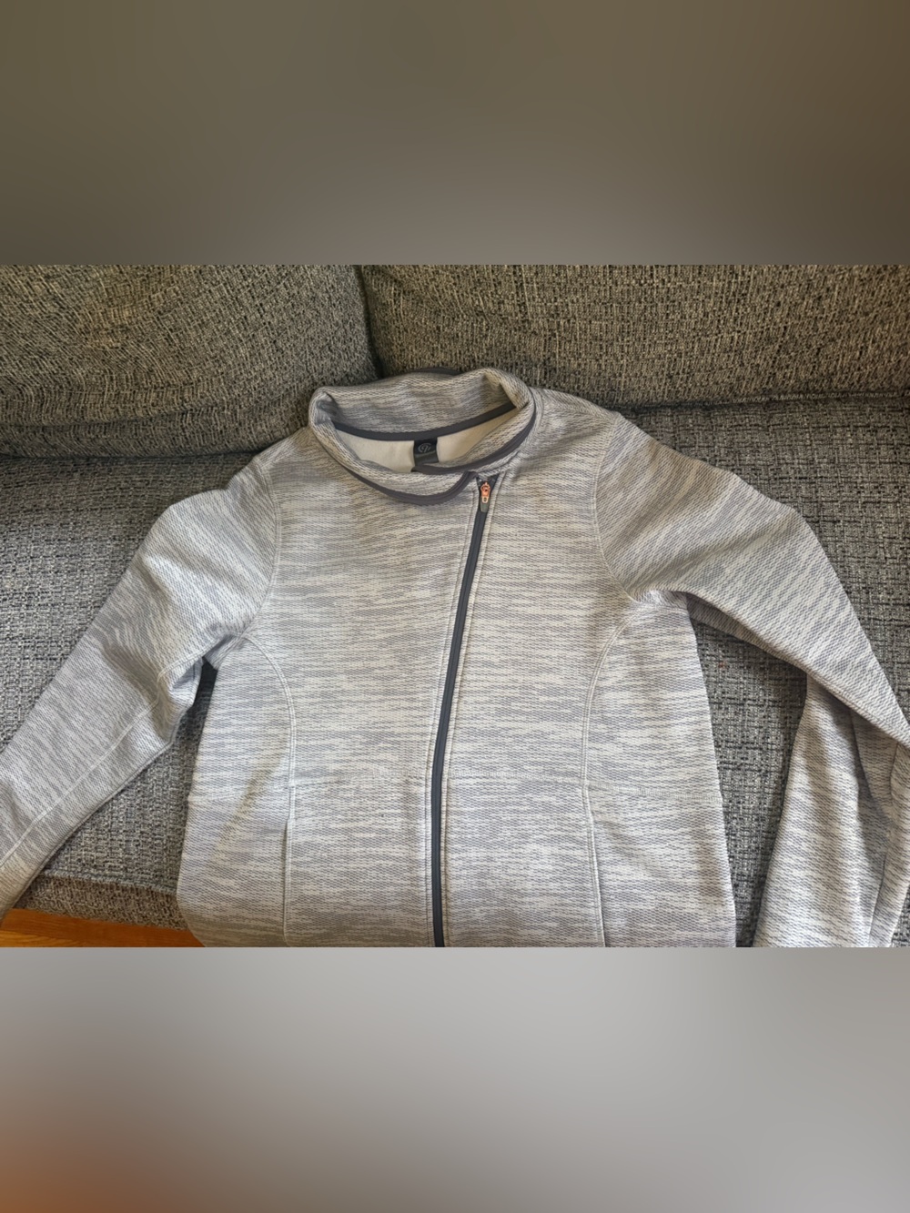 Champion Gray and White Branded Tag Hoodie